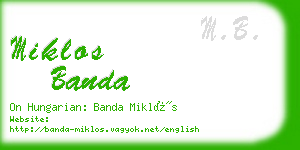 miklos banda business card